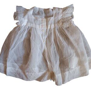 Vintage Baby Dress 1950's Sheer White Ruffled Shell Buttons & Delicate Design
